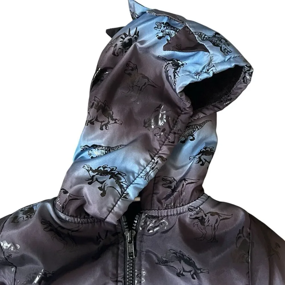 Mick Mack Jacket Boys Size 24 Months Dinosaurs‎ Hooded Blue Gray Black